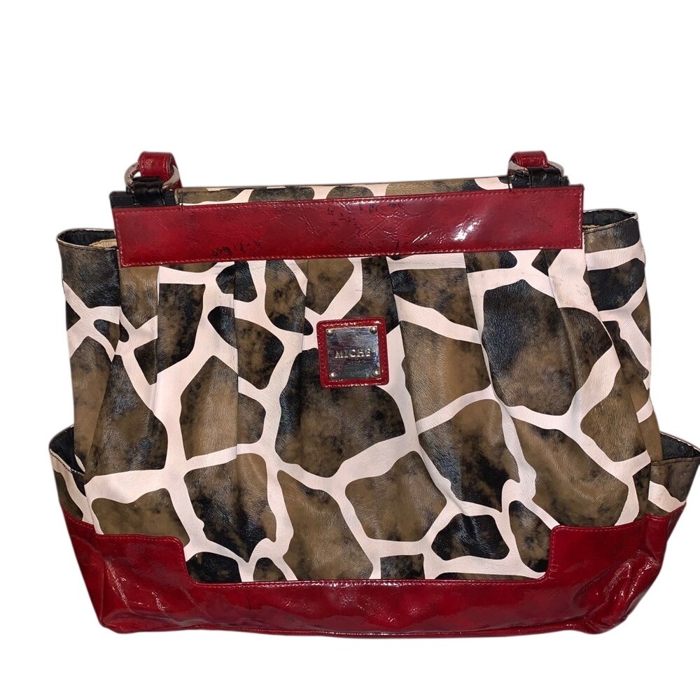Prima Lexi Red & Giraffe Faux Print MICHE Shell